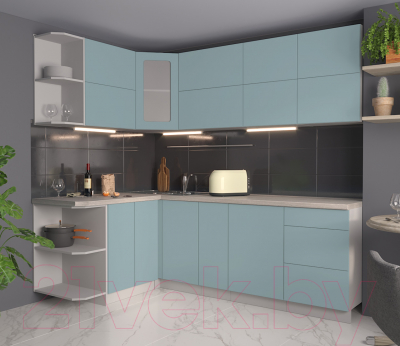 Готовая кухня Интерлиния Мила Матте 1.5x2.3 А левая