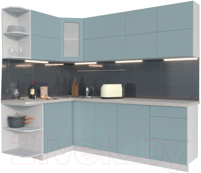 Готовая кухня Интерлиния Мила Матте 1.5x2.4 А левая - фото