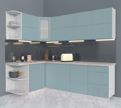 Готовая кухня Интерлиния Мила Матте 1.5x2.4 А левая