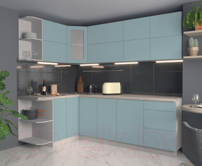 Готовая кухня Интерлиния Мила Матте 1.5x2.4 А левая