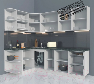Готовая кухня Интерлиния Мила Матте 1.5x2.4 А левая