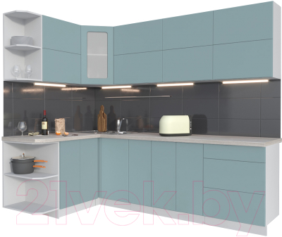 Готовая кухня Интерлиния Мила Матте 1.5x2.5 А левая - фото