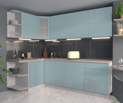 Готовая кухня Интерлиния Мила Матте 1.5x2.5 А левая