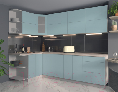 Готовая кухня Интерлиния Мила Матте 1.5x2.6 А левая