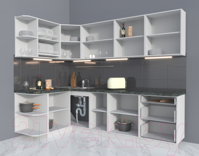 Готовая кухня Интерлиния Мила Матте 1.5x2.6 А левая