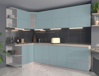 Готовая кухня Интерлиния Мила Матте 1.5x2.7 А левая