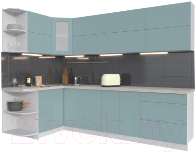 Готовая кухня Интерлиния Мила Матте 1.5x2.8 А левая - фото