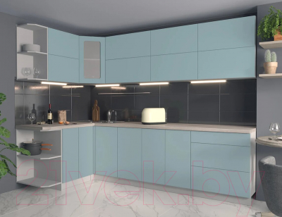 Готовая кухня Интерлиния Мила Матте 1.5x2.8 А левая