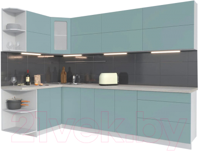 Готовая кухня Интерлиния Мила Матте 1.5x2.9 А левая - фото