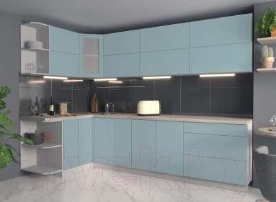 Готовая кухня Интерлиния Мила Матте 1.5x2.9 А левая