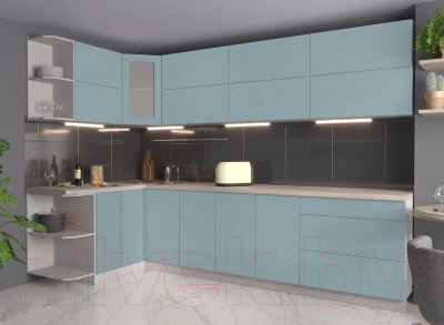 Готовая кухня Интерлиния Мила Матте 1.5x3.0 А левая