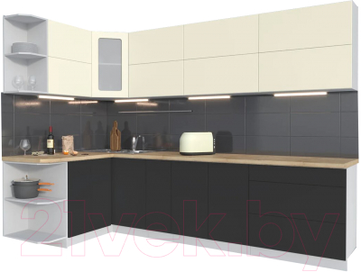 Готовая кухня Интерлиния Мила Матте 1.5x2.9 А левая - фото