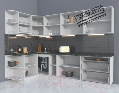Готовая кухня Интерлиния Мила Матте 1.5x2.9 А левая