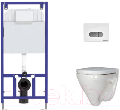 Унитаз подвесной с инсталляцией Sanita Luxe Attica SL DM ATCSLWH0104 + 525 040000 + D7 040037 - фото