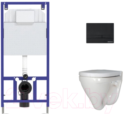 Унитаз подвесной с инсталляцией Sanita Luxe Attica SL DM ATCSLWH0104 + 525 040000 + F5 040055 - фото