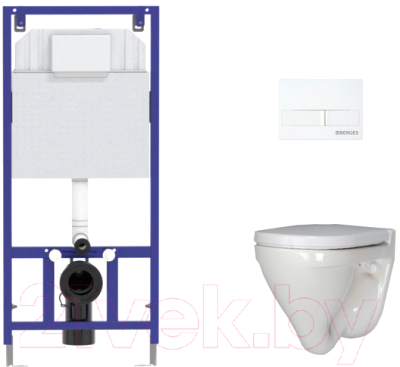 Унитаз подвесной с инсталляцией Sanita Luxe Attica SL DM ATCSLWH0104 + 525 040000 + L1 040011 - фото