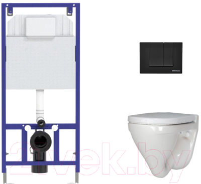 Унитаз подвесной с инсталляцией Sanita Luxe Attica SL DM ATCSLWH0104 + 525 040000 + S5 040045 - фото