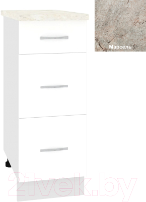 Шкаф-стол кухонный Кортекс-мебель Корнелия Лира НШ30р3ш - фото