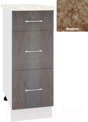 Шкаф-стол кухонный Кортекс-мебель Корнелия Лира НШ30р3ш - фото