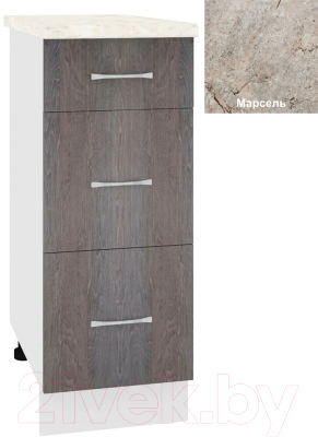 Шкаф-стол кухонный Кортекс-мебель Корнелия Лира НШ30р3ш - фото