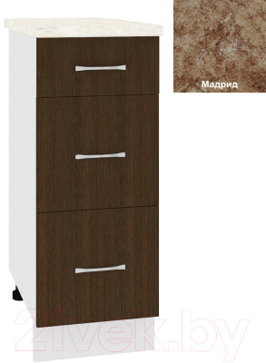 Шкаф-стол кухонный Кортекс-мебель Корнелия Лира НШ30р3ш - фото