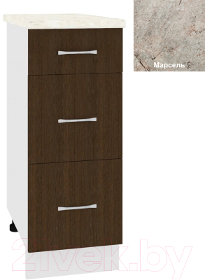 Шкаф-стол кухонный Кортекс-мебель Корнелия Лира НШ30р3ш - фото