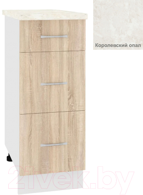 Шкаф-стол кухонный Кортекс-мебель Корнелия Лира НШ30р3ш - фото