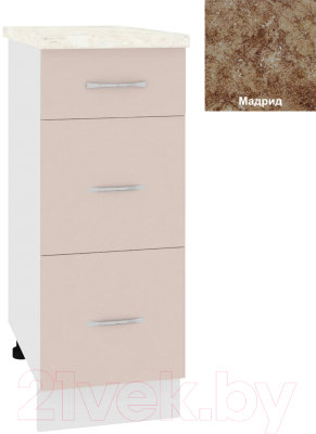 Шкаф-стол кухонный Кортекс-мебель Корнелия Лира НШ30р3ш - фото