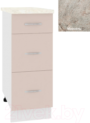 Шкаф-стол кухонный Кортекс-мебель Корнелия Лира НШ30р3ш - фото