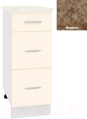 Шкаф-стол кухонный Кортекс-мебель Корнелия Лира НШ30р3ш - фото