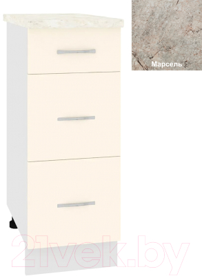 Шкаф-стол кухонный Кортекс-мебель Корнелия Лира НШ30р3ш - фото