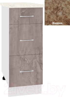 Шкаф-стол кухонный Кортекс-мебель Корнелия Лира НШ30р3ш - фото