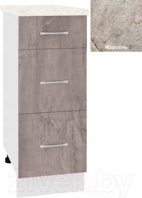 Шкаф-стол кухонный Кортекс-мебель Корнелия Лира НШ30р3ш - фото