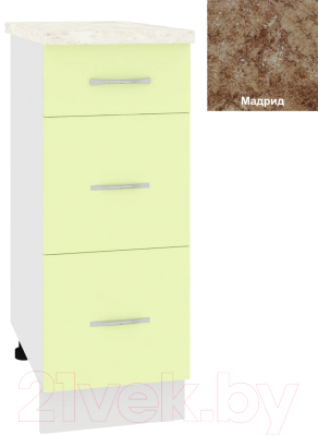 Шкаф-стол кухонный Кортекс-мебель Корнелия Лира НШ30р3ш - фото