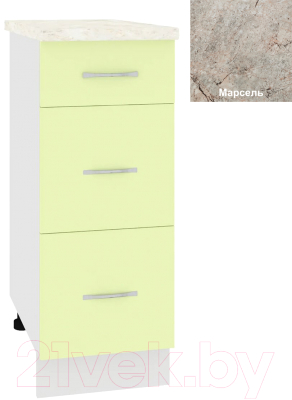 Шкаф-стол кухонный Кортекс-мебель Корнелия Лира НШ30р3ш - фото