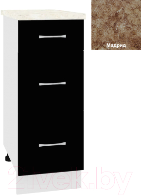 Шкаф-стол кухонный Кортекс-мебель Корнелия Лира НШ30р3ш - фото