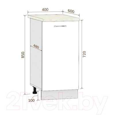 Шкаф-стол кухонный Кортекс-мебель Корнелия Лира НШ40р