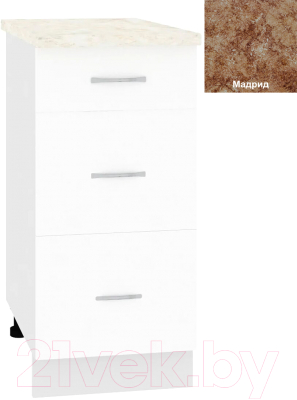 Шкаф-стол кухонный Кортекс-мебель Корнелия Лира НШ40р3ш - фото