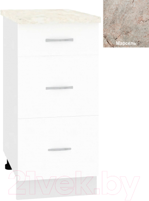 Шкаф-стол кухонный Кортекс-мебель Корнелия Лира НШ40р3ш - фото