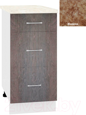 Шкаф-стол кухонный Кортекс-мебель Корнелия Лира НШ40р3ш - фото