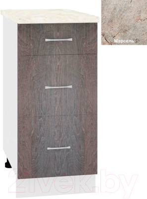 Шкаф-стол кухонный Кортекс-мебель Корнелия Лира НШ40р3ш - фото