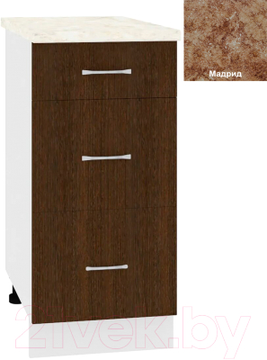 Шкаф-стол кухонный Кортекс-мебель Корнелия Лира НШ40р3ш - фото