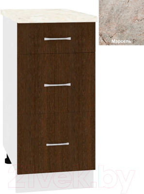 Шкаф-стол кухонный Кортекс-мебель Корнелия Лира НШ40р3ш - фото