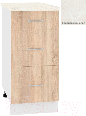 Шкаф-стол кухонный Кортекс-мебель Корнелия Лира НШ40р3ш - фото