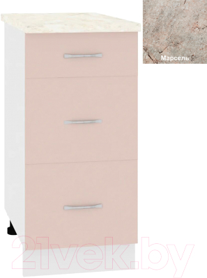 Шкаф-стол кухонный Кортекс-мебель Корнелия Лира НШ40р3ш - фото