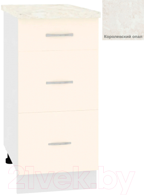 Шкаф-стол кухонный Кортекс-мебель Корнелия Лира НШ40р3ш - фото