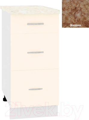 Шкаф-стол кухонный Кортекс-мебель Корнелия Лира НШ40р3ш - фото