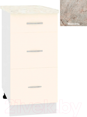 Шкаф-стол кухонный Кортекс-мебель Корнелия Лира НШ40р3ш - фото