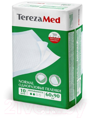Набор пеленок одноразовых впитывающих Tereza Med Впитывающие Normal 60x90 - фото
