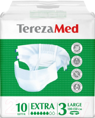 Подгузники для взрослых Tereza Med Одноразовые Large Extra №3 - фото